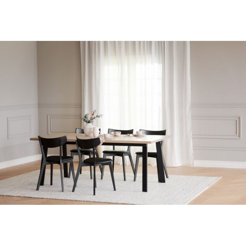 ROWICO Winnipeg Extending Dining Table Whitewash/Black